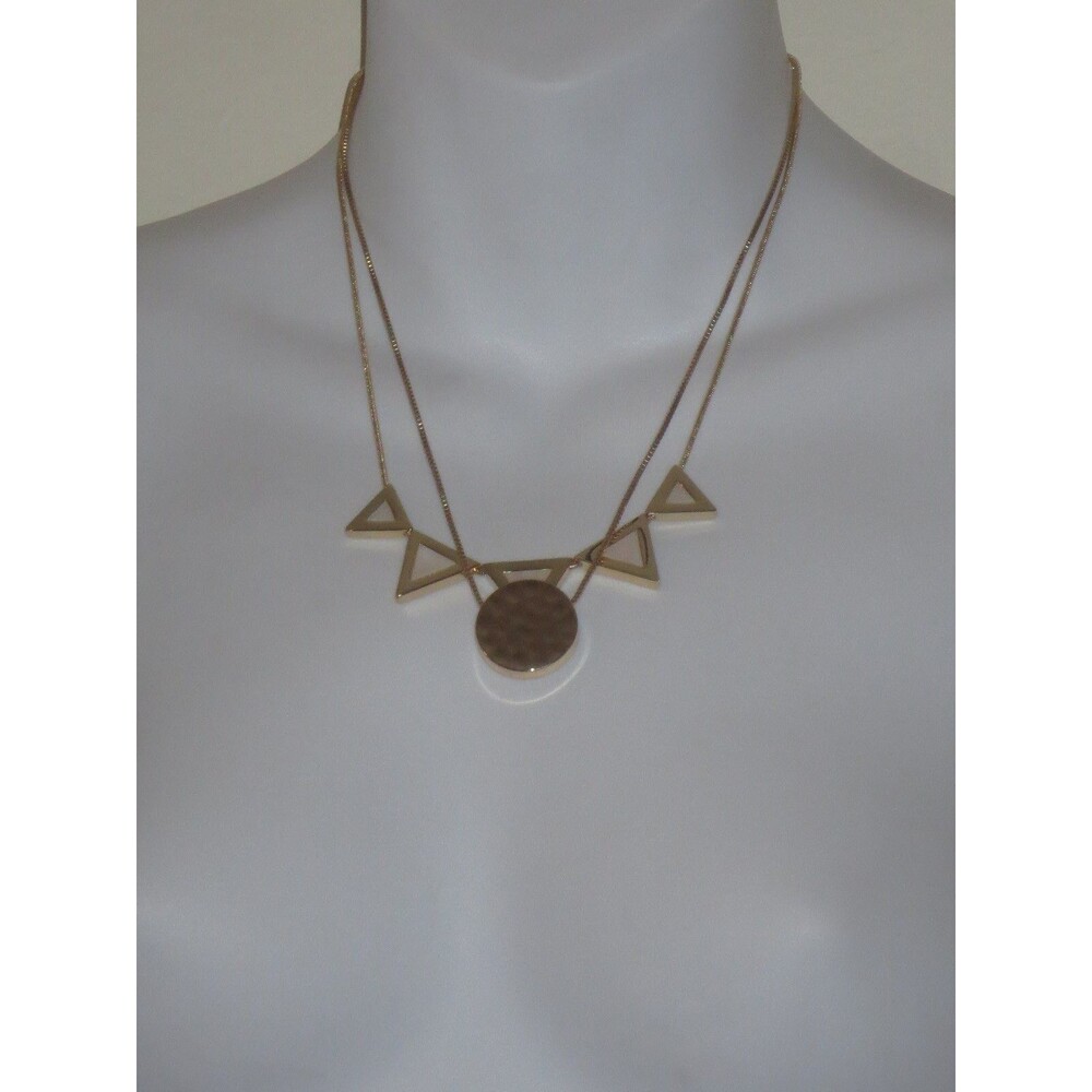 Banana Republic Gold Disc Pendant Necklace Personal Edge Necklace NWT 100 Set 2